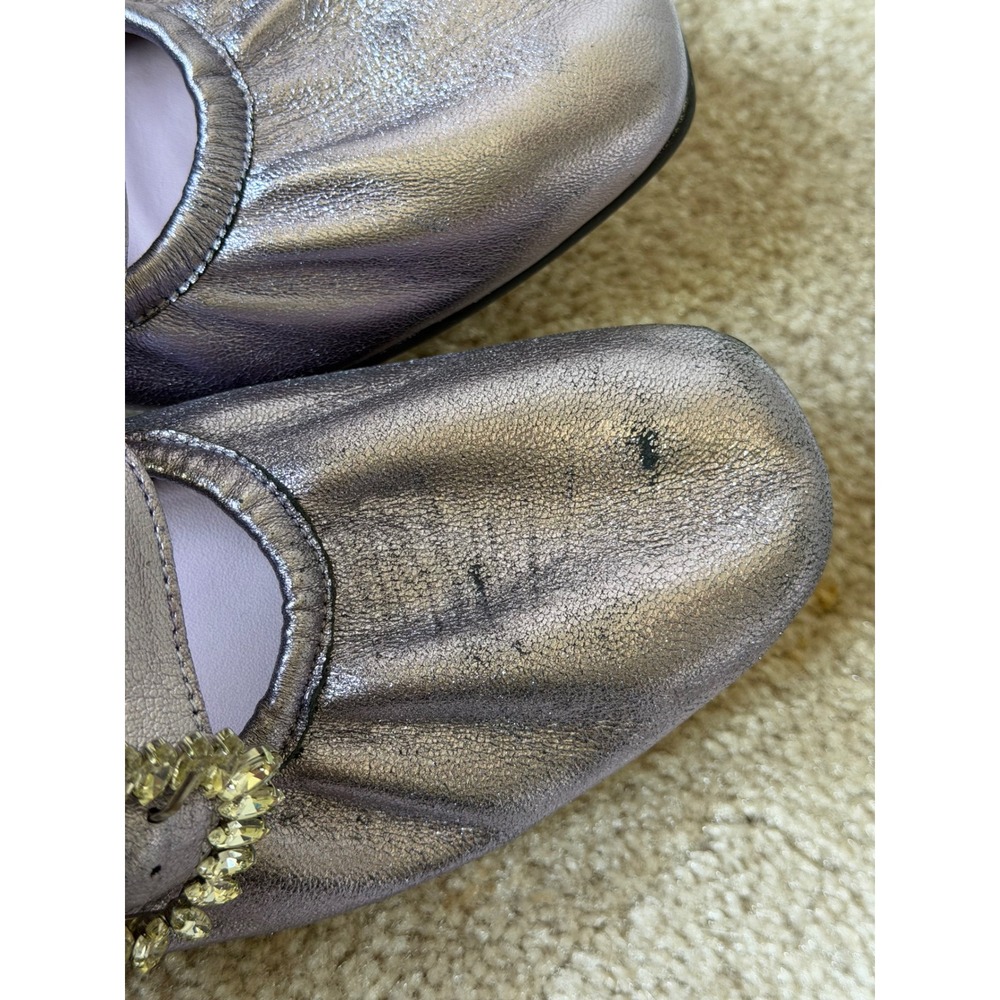 Free People Ballet Flats Ursa Gemini Mary Jane Metallic Lavender Purple 10 - Picture 6 of 11